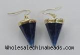 NGE64 14*20mm - 15*22mm cone agate gemstone earrings wholesale