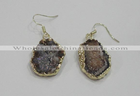 NGE80 18*25mm - 20*25mm freeform druzy agate gemstone earrings