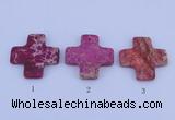 NGP03 5PCS 45*45mm cross dyed imperial jasper pendants wholesale