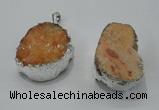 NGP1007 25*35mm - 35*45mm freeform druzy agate beads pendant