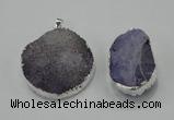 NGP1009 25*35mm - 35*45mm freeform druzy agate beads pendant