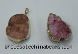 NGP1026 25*35mm - 35*45mm freeform druzy agate beads pendant