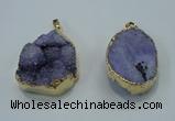 NGP1029 25*35mm - 35*45mm freeform druzy agate beads pendant