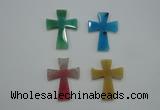 NGP1080 32*42mm cross agate gemstone pendants wholesale