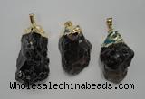 NGP1089 20*30mm - 25*50mm nuggets smoky quartz pendants