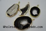 NGP1120 35*50 - 60*70mm freeform druzy agate pendants with brass setting