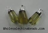 NGP1352 15*30mm - 18*40mm faceted nuggets lemon quartz pendants