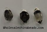 NGP1354 15*35mm - 20*40mm faceted nuggets smoky quartz pendants