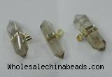 NGP1362 12*35mm - 16*55mm faceted nuggets smoky quartz pendants