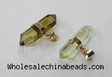 NGP1363 7*35mm - 11*30mm faceted nuggets lemon quartz pendants