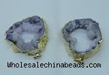 NGP1423 30*45mm - 45*55mm freeform plated druzy agate pendants