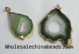 NGP1429 30*45mm - 45*55mm freeform plated druzy agate pendants