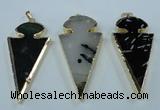 NGP1433 25*60mm - 30*65mm arrowhead agate pendants wholesale