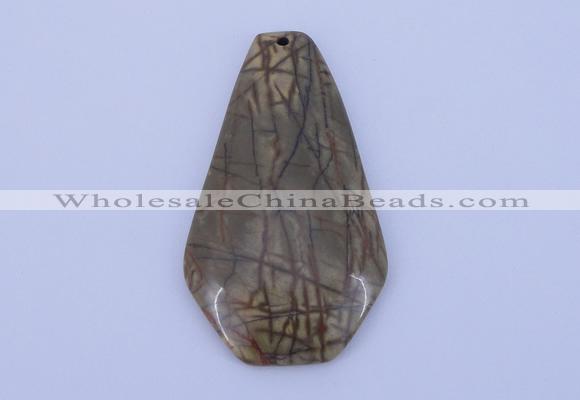 NGP145 2pcs 34*60mm fashion picasso jasper gemstone pendants