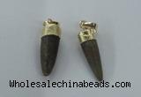 NGP1453 6*20mm - 9*30mm bullet agate gemstone pendants wholesale