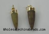 NGP1454 8*25mm - 10*35mm bullet agate gemstone pendants wholesale