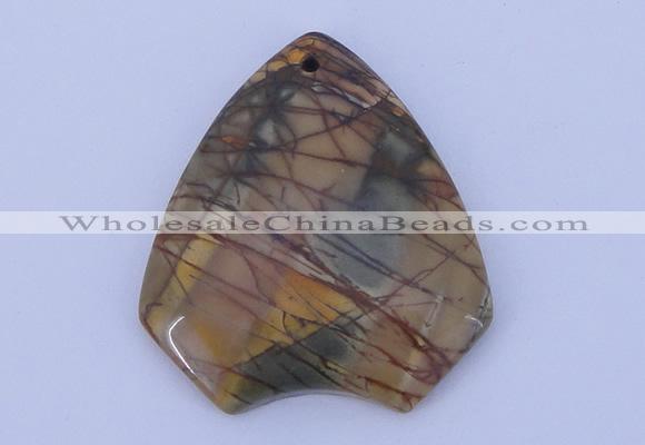 NGP146 2pcs 40*44mm fashion picasso jasper gemstone pendants