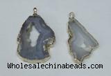 NGP1478 30*45mm - 40*55mm freeform blue lace agate pedants