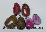 NGP1488 30*45mm - 40*50mm freeform plated druzy agate pendants