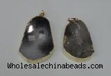 NGP1490 30*45mm - 40*50mm freeform plated druzy agate pendants