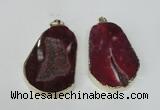 NGP1491 30*45mm - 40*50mm freeform plated druzy agate pendants