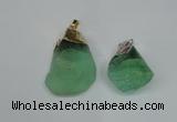 NGP1503 20*30mm - 25*50mm nuggets green fluorite pendants