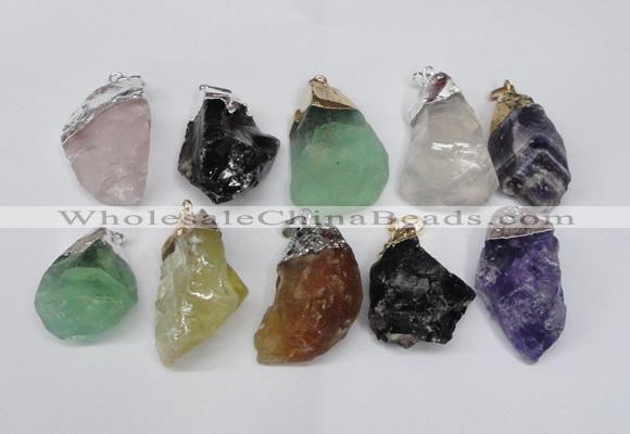 NGP1506 20*30mm - 25*50mm nuggets mixed quartz pendants