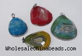 NGP1534 40*50mm - 50*60mm freeform druzy agate pendants