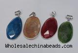 NGP1541 32*58mm - 35*62mm freeform agate gemstone pendants