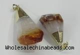 NGP1550 20*35mm - 25*45mm faceted nuggets citrine gemstone pendants