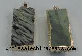 NGP1555 16*35mm - 18*40mm rectangle druzy agate pendants