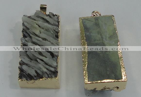 NGP1555 16*35mm - 18*40mm rectangle druzy agate pendants