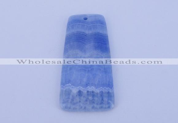 NGP156 2pcs 28*55mm trapezoid dyed blue lace agate gemstone pendants