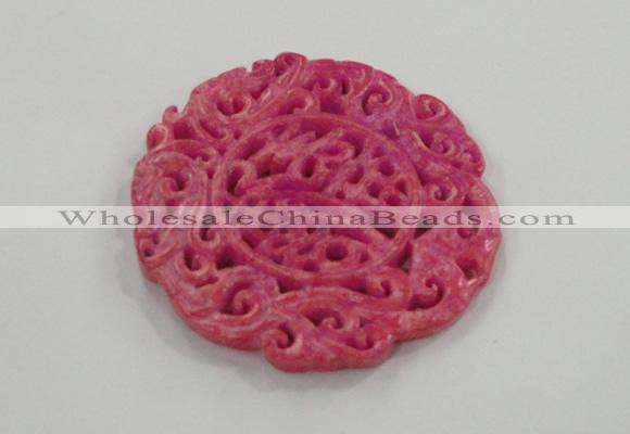 NGP1606 63*65mm Carved dyed natural hetian jade pendants wholesale