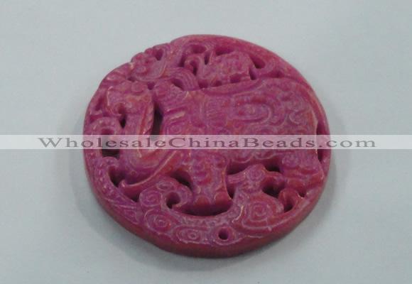 NGP1615 67*68mm Carved dyed natural hetian jade pendants wholesale