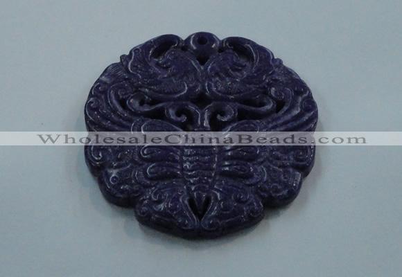 NGP1635 64*64mm Carved dyed natural hetian jade pendants wholesale