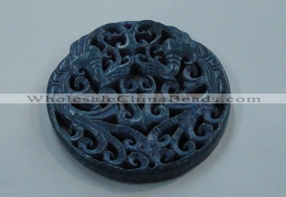 NGP1645 65*65mm Carved dyed natural hetian jade pendants wholesale