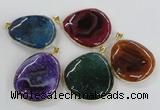 NGP1663 40*50mm - 45*55mm freeform agate gemstone pendants