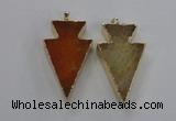 NGP1714 28*50mm - 30*55mm arrowhead agate gemstone pendants