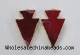 NGP1715 28*50mm - 30*55mm arrowhead agate gemstone pendants