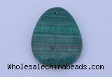 NGP175 2pcs 32*42mm teardrop synthetic malachite gemstone pendants