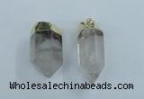 NGP1762 15*35mm - 25*40mm faceted nuggets white crystal pendants