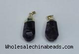 NGP1801 15*30mm - 12*35mm faceted nuggets amethyst pendants