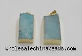 NGP1824 15*30mm - 20*35mm rectangle druzy agate pendants