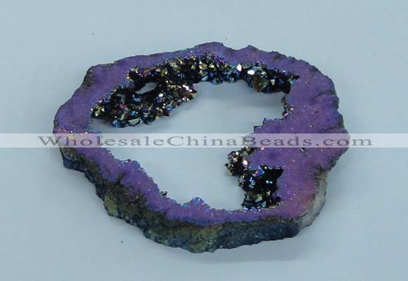 NGP1838 55*75mm - 65*80mm donut plated druzy agate pendants