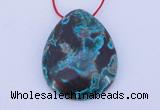 NGP185 30*38mm flat teardrop chrysocolla gemstone pendant jewelry