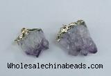 NGP1859 20*25mm - 30*40mm nuggets druzy amethyst pendants