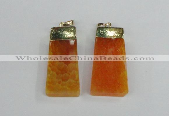 NGP1905 18*40mm - 20*50mm trapezoid agate gemstone pendants