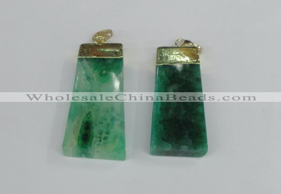 NGP1909 18*40mm - 20*50mm trapezoid agate gemstone pendants