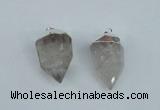 NGP1934 18*35mm - 20*40mm faceted nuggets white crystal pendants